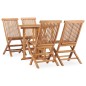 vidaXL Set da Pranzo da Giardino 5 pz Pieghevole in Massello di Teak vidaXL Set da Pranzo da Giardino 5 pz Pieghevole in Massello di Teak