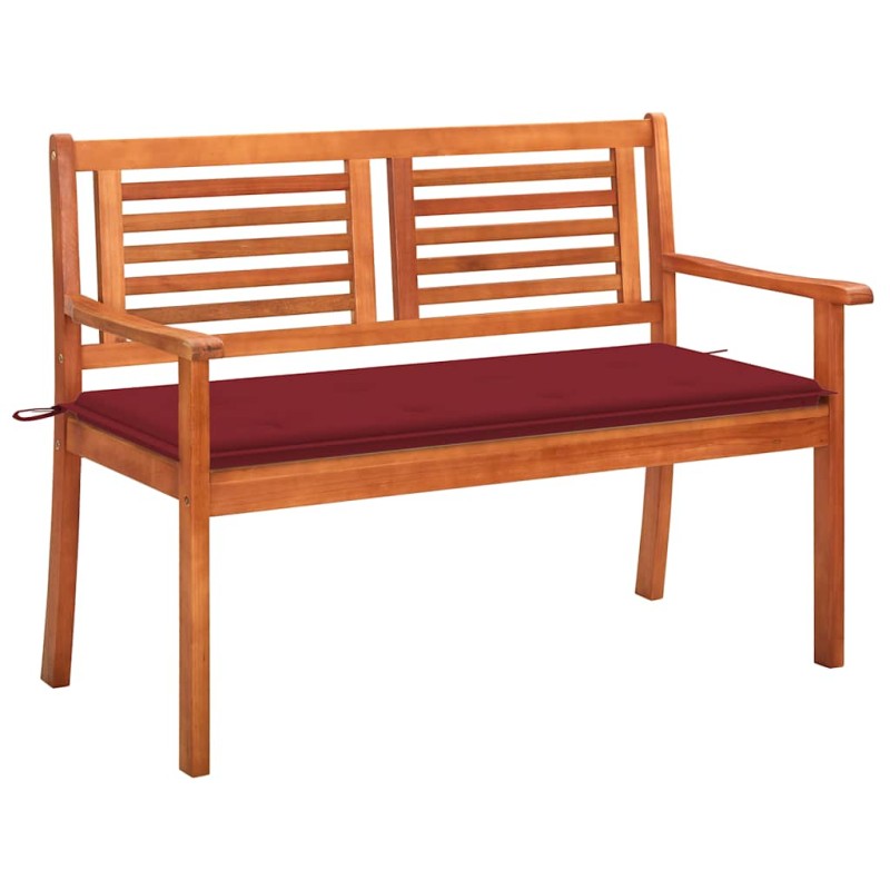 vidaXL Panchina da Giardino 2Posti e Cuscino 120cm Massello Eucalipto vidaXL Panchina da Giardino 2Posti e Cuscino 120cm Massello Eucalipto