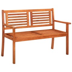 vidaXL Panchina da Giardino 2Posti e Cuscino 120cm  Massello Eucalipto