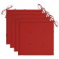 vidaXL Sedie da Giardino con Cuscini 4 pz in Massello di Acacia vidaXL Sedie da Giardino con Cuscini 4 pz in Massello di Acacia