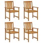 vidaXL Sedie da Giardino con Cuscini 4 pz in Massello di Acacia vidaXL Sedie da Giardino con Cuscini 4 pz in Massello di Acacia