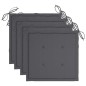 vidaXL Sedie da Giardino con Cuscini 4 pz in Massello di Acacia vidaXL Sedie da Giardino con Cuscini 4 pz in Massello di Acacia