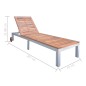 vidaXL Sdraio con Cuscino Legno Massello di Acacia e Acciaio Zincato vidaXL Sdraio con Cuscino Legno Massello di Acacia e Acciaio Zincato