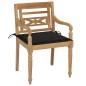 vidaXL Sedie Batavia 2 pz con Cuscini Neri in Massello di Teak vidaXL Sedie Batavia 2 pz con Cuscini Neri in Massello di Teak