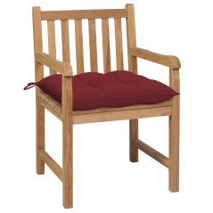vidaXL Sedie da Giardino 2 pz con Cuscini Rosso Vino in Massello Teak