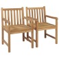 vidaXL Sedie da Giardino 2 pz con Cuscini Rosso Vino in Massello Teak vidaXL Sedie da Giardino 2 pz con Cuscini Rosso Vino in Massello Teak
