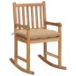 vidaXL Sedia a Dondolo con Cuscino Beige in Massello di Teak vidaXL Sedia a Dondolo con Cuscino Beige in Massello di Teak