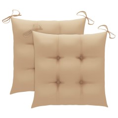 vidaXL Sedia a Dondolo con Cuscino Beige in Massello di Teak