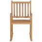vidaXL Sedia a Dondolo con Cuscino Beige in Massello di Teak vidaXL Sedia a Dondolo con Cuscino Beige in Massello di Teak