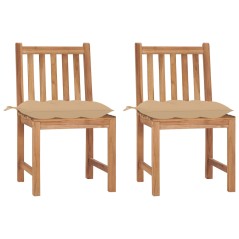 vidaXL Sedie da Giardino 2 pz con Cuscini in Legno Massello di Teak