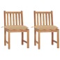 vidaXL Sedie da Giardino 2 pz con Cuscini in Legno Massello di Teak vidaXL Sedie da Giardino 2 pz con Cuscini in Legno Massello di Teak