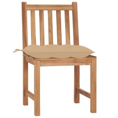 vidaXL Sedie da Giardino 2 pz con Cuscini in Legno Massello di Teak