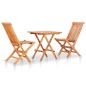 vidaXL Set da Bistrot 3 pz con Cuscini Rosso Vino in Massello di Teak vidaXL Set da Bistrot 3 pz con Cuscini Rosso Vino in Massello di Teak