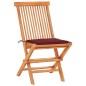 vidaXL Set da Bistrot 3 pz con Cuscini Rosso Vino in Massello di Teak vidaXL Set da Bistrot 3 pz con Cuscini Rosso Vino in Massello di Teak