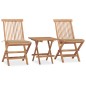 vidaXL Set da Pranzo Giardino Pieghevole 3 pz Cuscino Massello di Teak vidaXL Set da Pranzo Giardino Pieghevole 3 pz Cuscino Massello di Teak