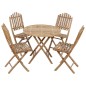 vidaXL Set da Pranzo da Giardino 5 pz Pieghevole con Cuscini in Bambù