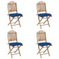 vidaXL Set da Pranzo da Giardino 5 pz Pieghevole con Cuscini in Bambù