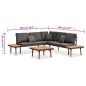 vidaXL Set Divani da Giardino 4 pz con Cuscini in Massello di Acacia vidaXL Set Divani da Giardino 4 pz con Cuscini in Massello di Acacia