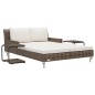 vidaXL Lettino Prendisole per 2 Persone con Cuscini Polyrattan Marrone vidaXL Lettino Prendisole per 2 Persone con Cuscini Polyrattan Marrone