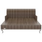 vidaXL Lettino Prendisole per 2 Persone con Cuscini Polyrattan Marrone vidaXL Lettino Prendisole per 2 Persone con Cuscini Polyrattan Marrone