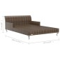 vidaXL Lettino Prendisole per 2 Persone con Cuscini Polyrattan Marrone vidaXL Lettino Prendisole per 2 Persone con Cuscini Polyrattan Marrone