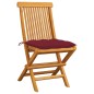 vidaXL Sedie da Giardino con Cuscini Rosso Vino 2 pz Massello di Teak vidaXL Sedie da Giardino con Cuscini Rosso Vino 2 pz Massello di Teak