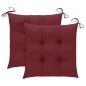 vidaXL Sedie da Giardino con Cuscini Rosso Vino 2 pz Massello di Teak vidaXL Sedie da Giardino con Cuscini Rosso Vino 2 pz Massello di Teak