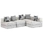 vidaXL Pouf Modulare a 4 Posti Grigio Chiaro in Tessuto vidaXL Pouf Modulare a 4 Posti Grigio Chiaro in Tessuto