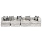 vidaXL Pouf Modulare a 4 Posti Grigio Chiaro in Tessuto vidaXL Pouf Modulare a 4 Posti Grigio Chiaro in Tessuto