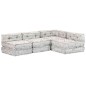 vidaXL Pouf Modulare a 4 Posti Grigio Chiaro in Tessuto vidaXL Pouf Modulare a 4 Posti Grigio Chiaro in Tessuto