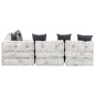 vidaXL Pouf Modulare a 4 Posti Grigio Chiaro in Tessuto vidaXL Pouf Modulare a 4 Posti Grigio Chiaro in Tessuto