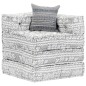vidaXL Pouf Modulare a 4 Posti Grigio Chiaro in Tessuto vidaXL Pouf Modulare a 4 Posti Grigio Chiaro in Tessuto