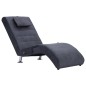 vidaXL Sdraio Massaggiante con Cuscino Grigia Similpelle Scamosciata vidaXL Sdraio Massaggiante con Cuscino Grigia Similpelle Scamosciata