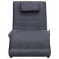 vidaXL Sdraio Massaggiante con Cuscino Grigia Similpelle Scamosciata vidaXL Sdraio Massaggiante con Cuscino Grigia Similpelle Scamosciata
