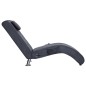 vidaXL Sdraio Massaggiante con Cuscino Grigia Similpelle Scamosciata vidaXL Sdraio Massaggiante con Cuscino Grigia Similpelle Scamosciata