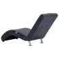 vidaXL Sdraio Massaggiante con Cuscino Grigia Similpelle Scamosciata vidaXL Sdraio Massaggiante con Cuscino Grigia Similpelle Scamosciata