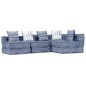 vidaXL Pouf Modulare a 4 Posti Indaco in Tessuto vidaXL Pouf Modulare a 4 Posti Indaco in Tessuto