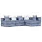 vidaXL Pouf Modulare a 4 Posti Indaco in Tessuto vidaXL Pouf Modulare a 4 Posti Indaco in Tessuto