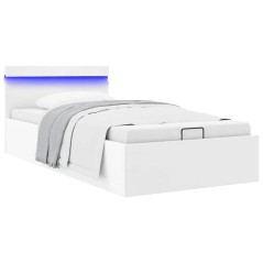 vidaXL Giroletto Contenitore Idraulico LED Bianco Similpelle 100x200cm 