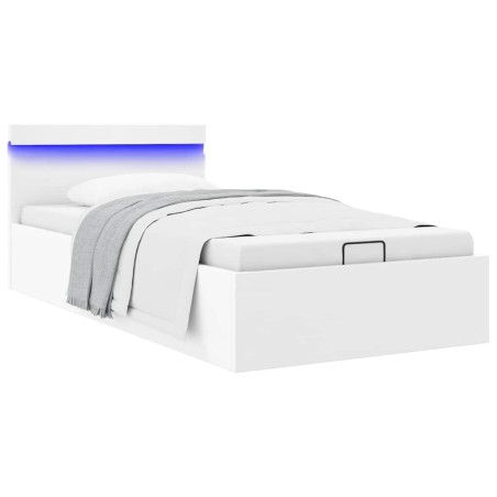 vidaXL Giroletto Contenitore Idraulico LED Bianco Similpelle 100x200cm 