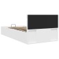 vidaXL Giroletto Contenitore Idraulico LED Bianco Similpelle 100x200cm vidaXL Giroletto Contenitore Idraulico LED Bianco Similpelle 100x200cm