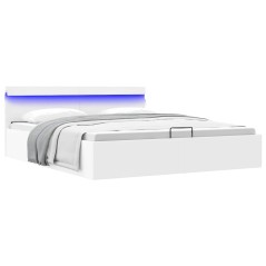 vidaXL Giroletto Contenitore Idraulico LED Bianco Similpelle 180x200cm 