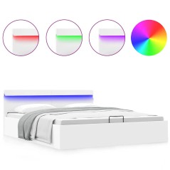 vidaXL Giroletto Contenitore Idraulico LED Bianco Similpelle 180x200cm 