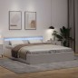 vidaXL Giroletto Contenitore Idraulico LED Bianco Similpelle 180x200cm 