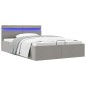 vidaXL Giroletto con Contenitore e LED Grigio Chiaro Tessuto 120x200cm vidaXL Giroletto con Contenitore e LED Grigio Chiaro Tessuto 120x200cm