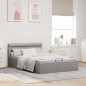 vidaXL Giroletto con Contenitore e LED Grigio Chiaro Tessuto 120x200cm vidaXL Giroletto con Contenitore e LED Grigio Chiaro Tessuto 120x200cm