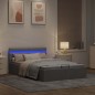 vidaXL Giroletto con Contenitore e LED Grigio Chiaro Tessuto 120x200cm vidaXL Giroletto con Contenitore e LED Grigio Chiaro Tessuto 120x200cm