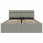 vidaXL Giroletto con Contenitore e LED Grigio Chiaro Tessuto 120x200cm vidaXL Giroletto con Contenitore e LED Grigio Chiaro Tessuto 120x200cm