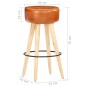 vidaXL Sgabelli da Bar 2 pz Marroni Legno di Mango Grezzo e Vera Pelle vidaXL Sgabelli da Bar 2 pz Marroni Legno di Mango Grezzo e Vera Pelle