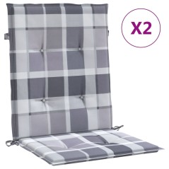 vidaXL Cuscini per Sedia 2 pz a Quadri Grigi 100x50x3cm Tessuto Oxford